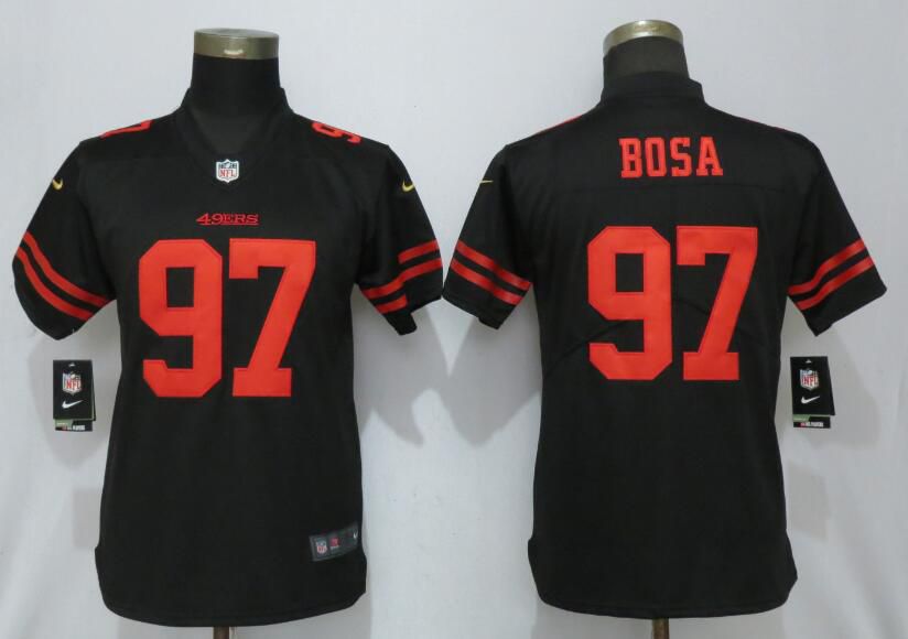 Women San Francisco 49ers #97 Bosa Black Nike Vapor Untouchable Player NFL Jerseys